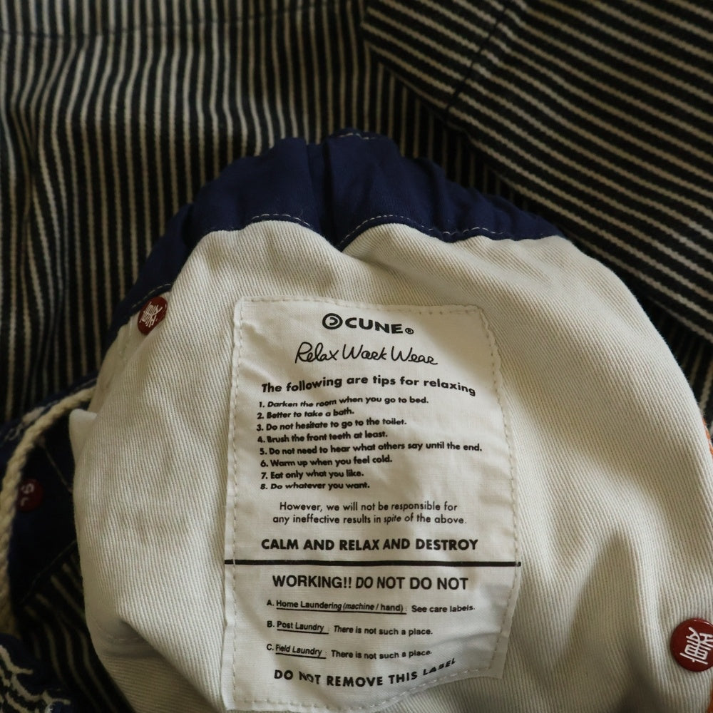 CUNE(キューン) ストライプ ワークパンツ BKFDA06HKR ブラック レディース