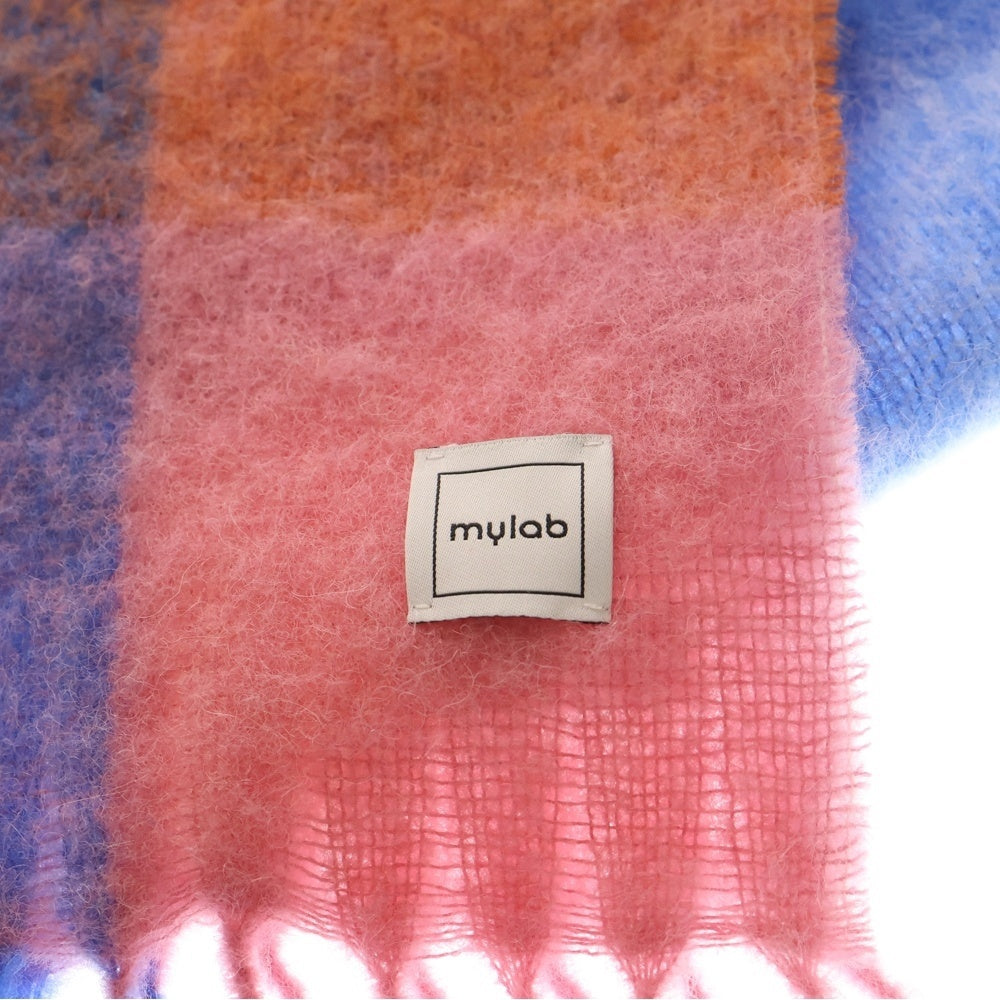 NO BRAND(ノーブランド) MYLAB マイラブ モヘア チェックマフラー ストール レディース