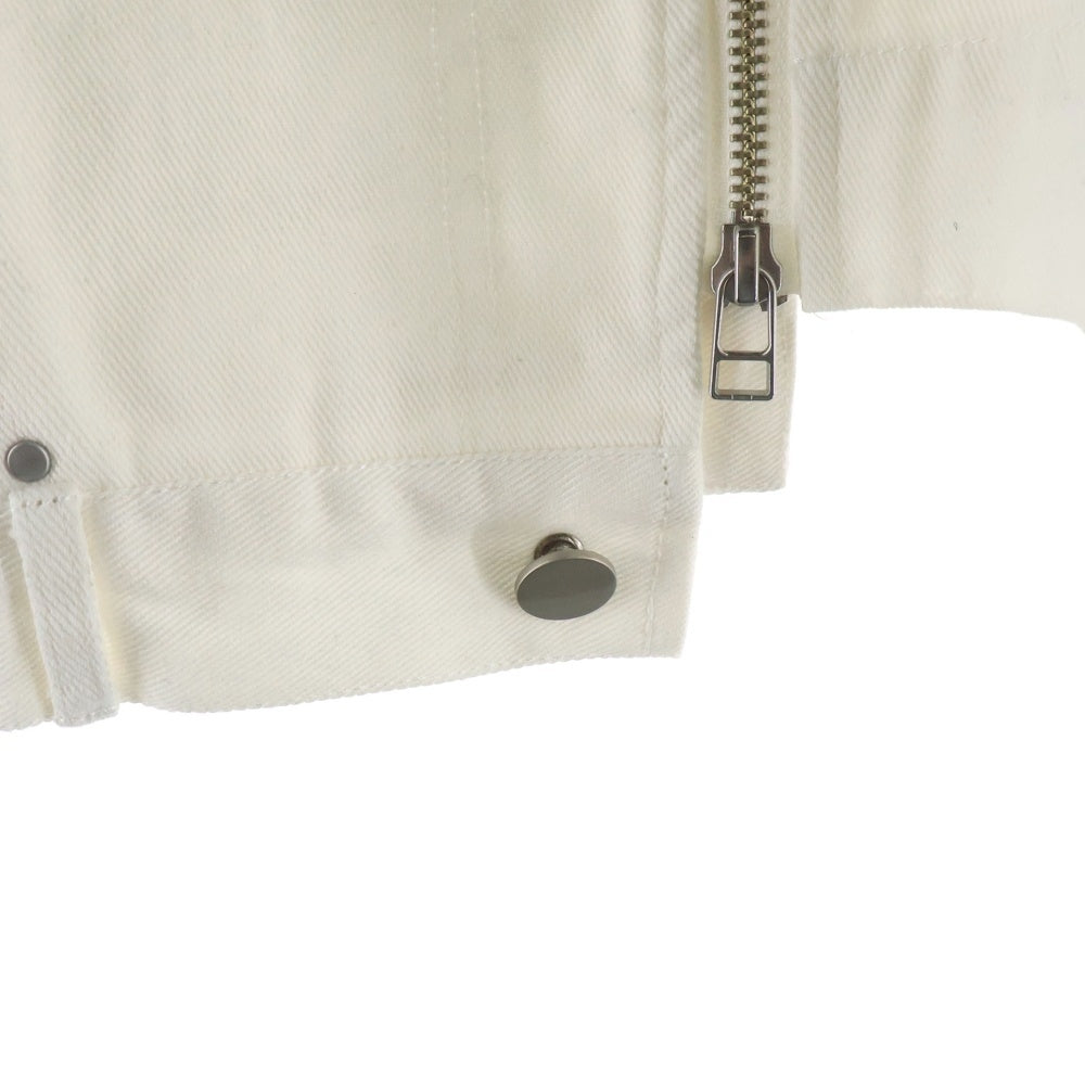 AULA AILA(アウラアイラ) シースルー デニム切り替えし ジップアップダウンジャケット 1242‐02002 ホワイト レディース