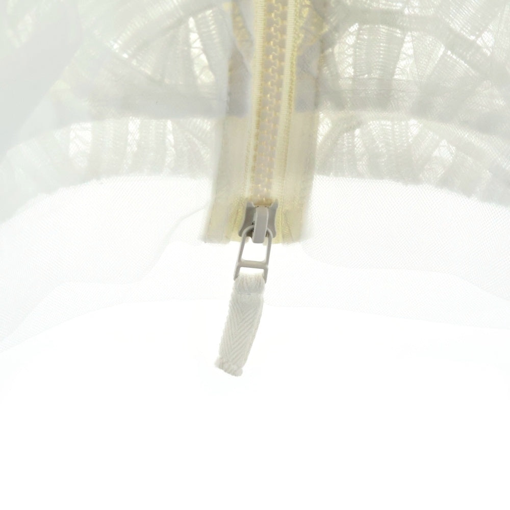 AULA AILA(アウラアイラ) フローラル刺繍 シースルー ジップアップブルゾン 1211‐02042 ホワイト レディース