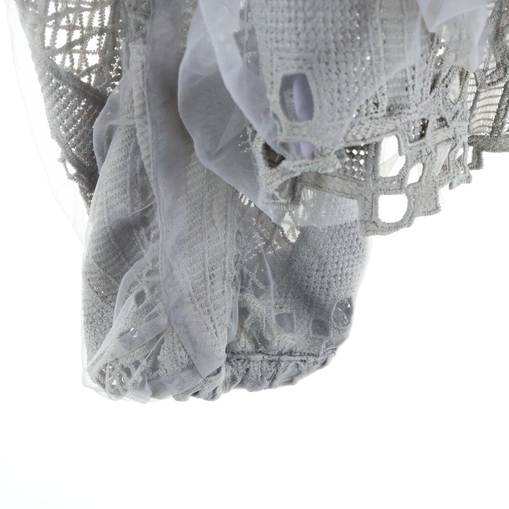 AULA AILA(アウラアイラ) フローラル刺繍 シースルー ジップアップブルゾン 1211‐02042 グレー レディース