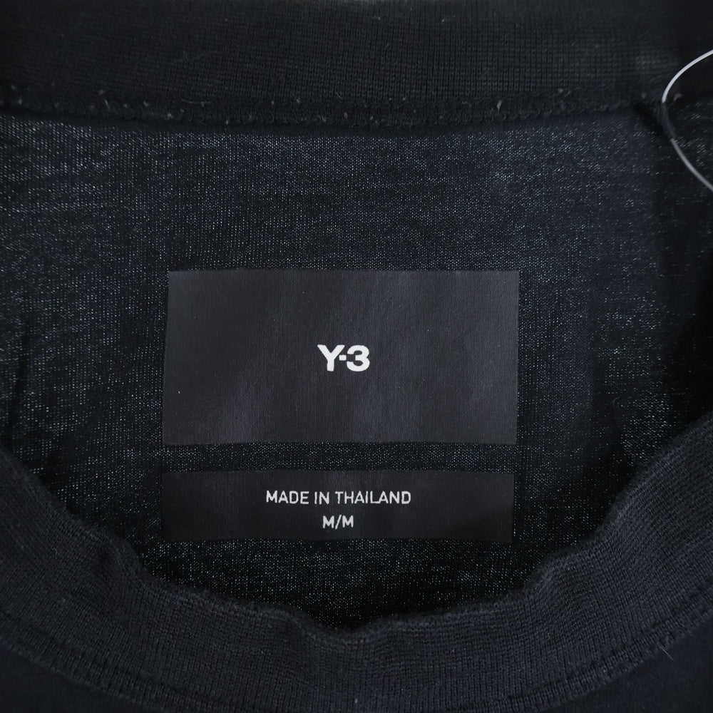 Y-3(ワイスリー) GFX YY SS TEE プリントロゴ クルーネック半袖Tシャツカットソー ブラック IQ2140