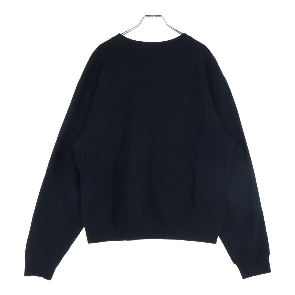 CELINE(セリーヌ) カレッジロゴ フロッキープリント クルーネックスウェットトレーナー ブラック RY030670Q.38AW