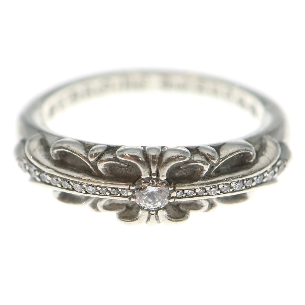 CHROME HEARTS(クロムハーツ) BABY CLSC P D ベイビークラシックフローラルクロス PAVEダイヤ シルバーリング