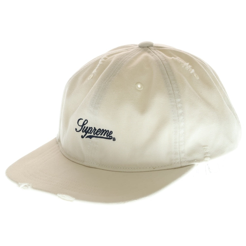 SUPREME(シュプリーム) 25AW Distressed Script Cap ディストレスト スクリプト キャップ アイボリー
