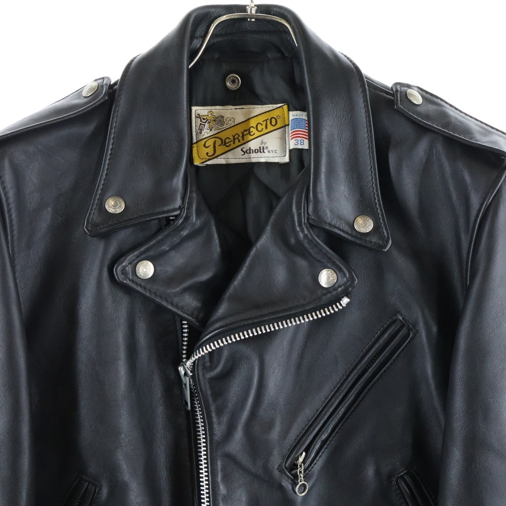 SCHOTT(ショット) 618 ダブルライダース ステアハイド 牛革 レザージャケット ブラック