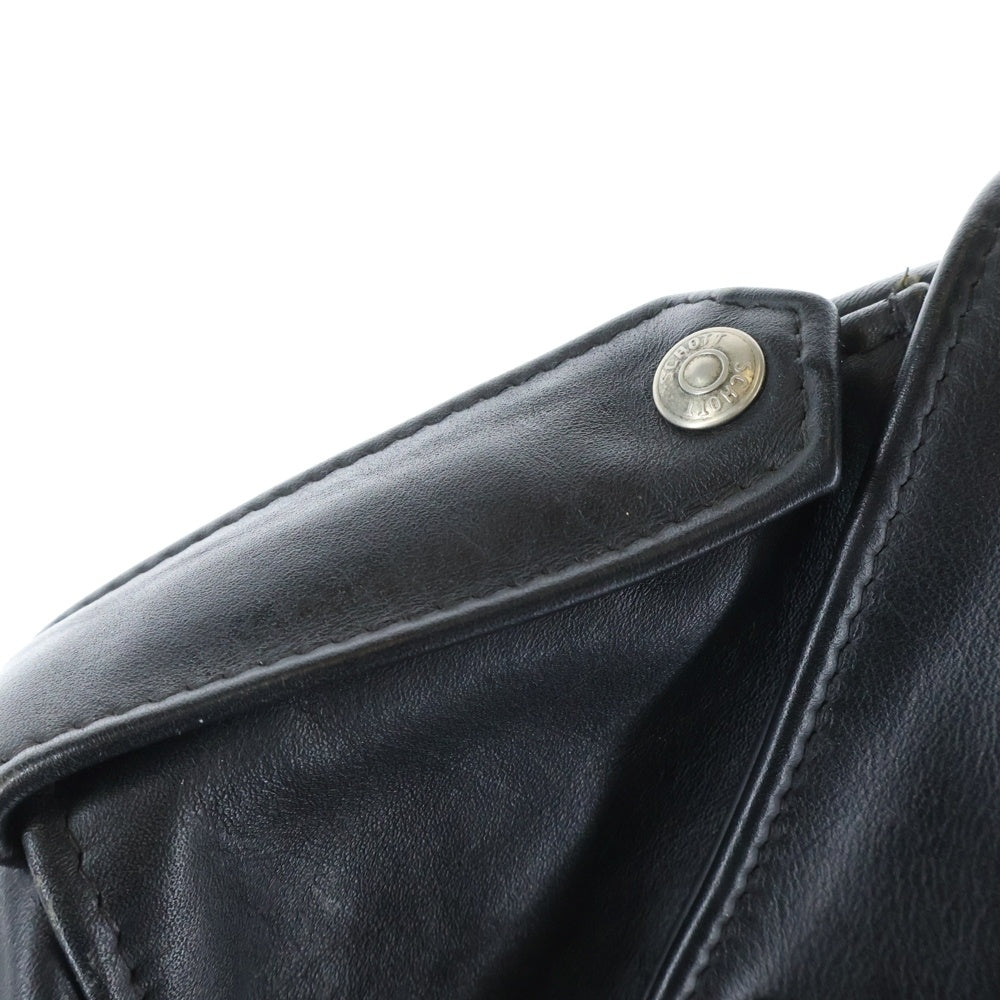 SCHOTT(ショット) 618 ダブルライダース ステアハイド 牛革 レザージャケット ブラック