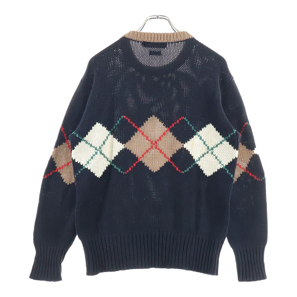POLO RALPH LAUREN(ポロラルフローレン) 90s ARGYLE COTTON KNIT SWEATER アーガイル ニットセーター ブラック