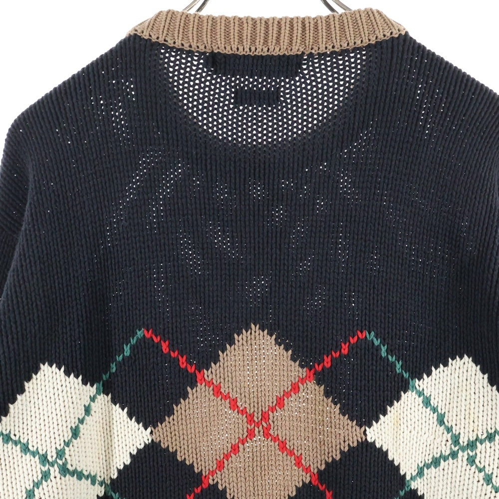 POLO RALPH LAUREN(ポロラルフローレン) 90s ARGYLE COTTON KNIT SWEATER アーガイル ニットセーター ブラック