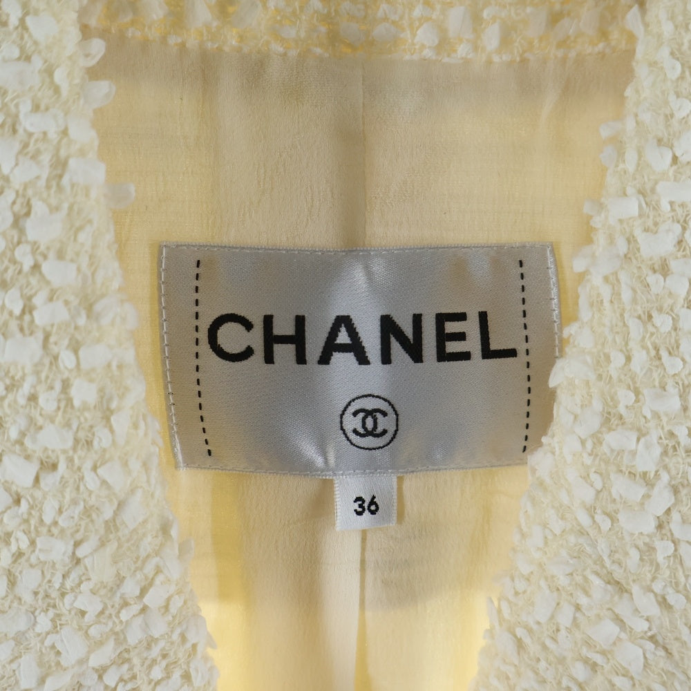CHANEL(シャネル) パールボタン ツイード ジャケット P60351V45919 アイボリー レディース