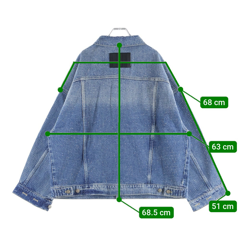 MARC JACOBS(マークジェイコブス) クリスタル デニム ビッグ トラッカー デニムジャケット インディゴ 2S4RJC005D08