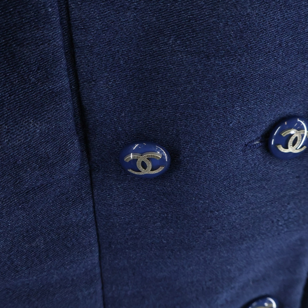 CHANEL(シャネル) 裏地ロゴ コットン ワンピースジャケット P53462 ネイビー レディース