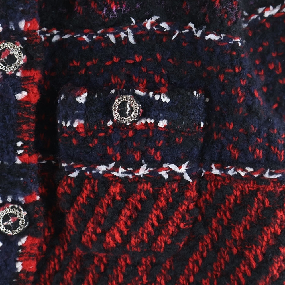 CHANEL(シャネル) Tweed Jacket シルク アルパカ混 ノーカラー