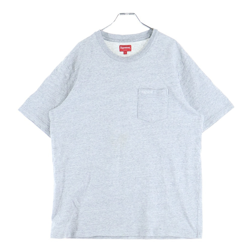 SUPREME(シュプリーム) 22SS Pocket S/S Tee ポケット刺繍ロゴ クルーネック半袖Tシャツカットソー グレー