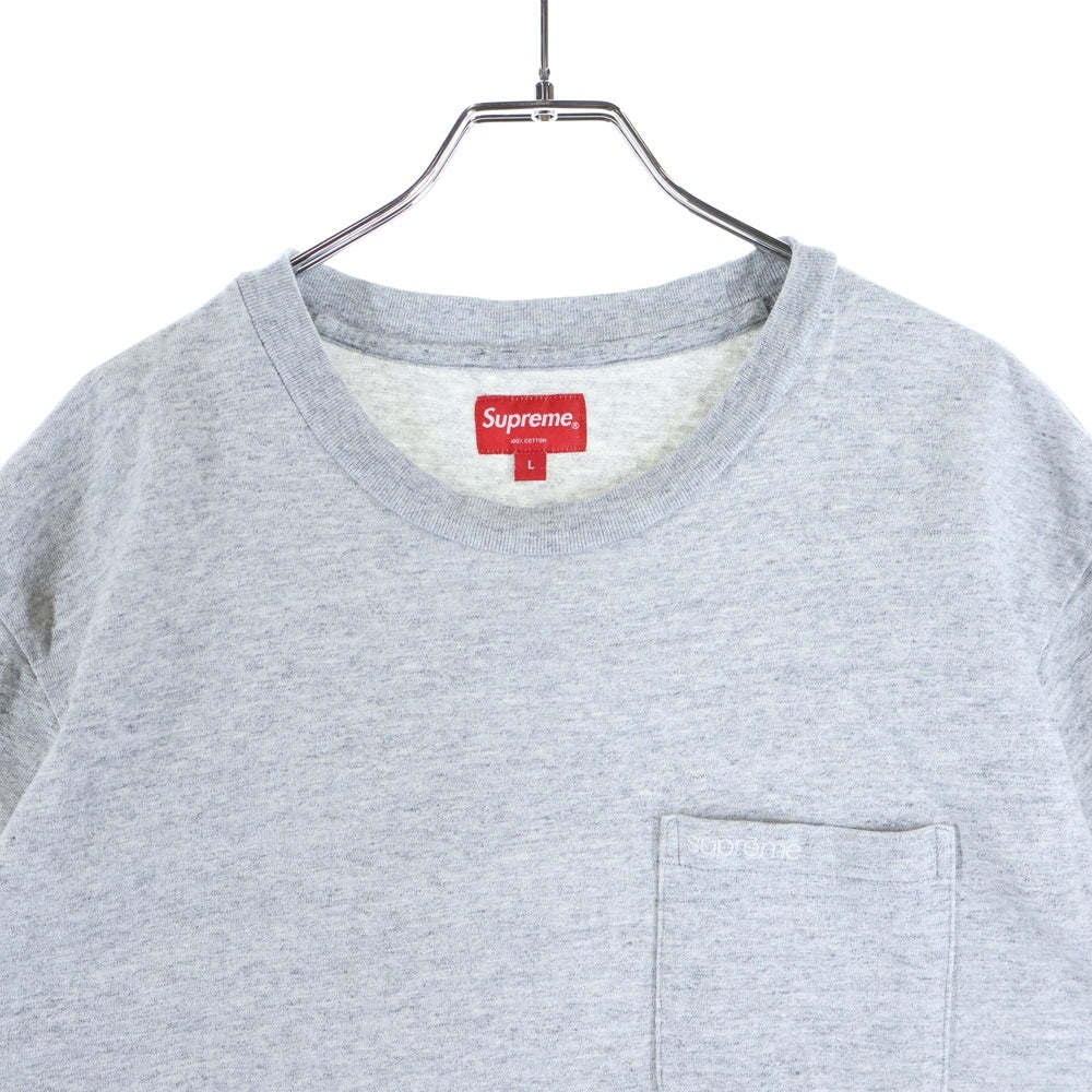 SUPREME(シュプリーム) 22SS Pocket S/S Tee ポケット刺繍ロゴ クルーネック半袖Tシャツカットソー グレー