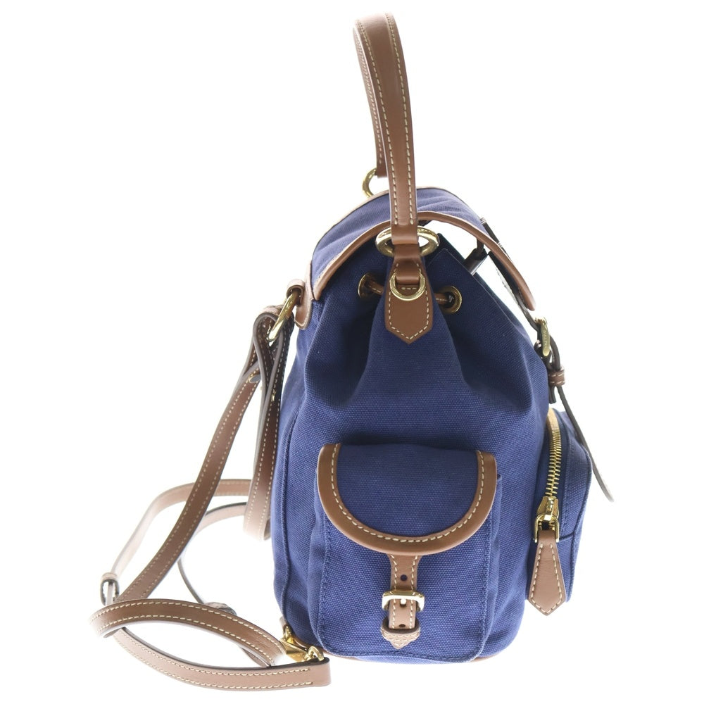 miumiu(ミュウミュウ) レザーハンドル切替キャンバスロゴバックパック