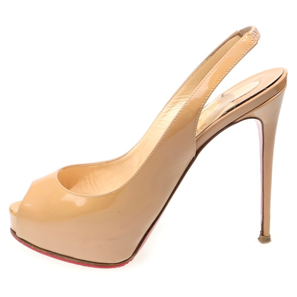 CHRISTIAN LOUBOUTIN(クリスチャンルブタン) パテント オープントゥヒールパンプス ベージュ レディース