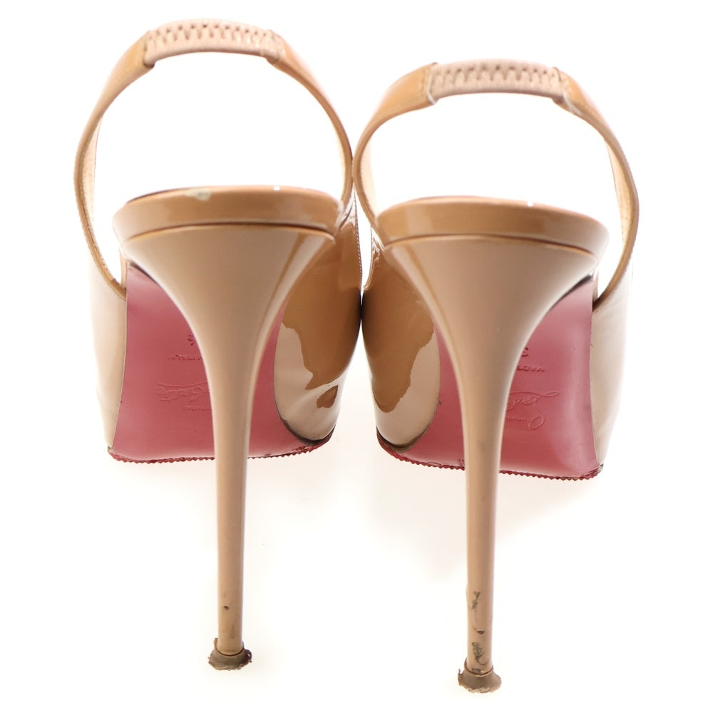 CHRISTIAN LOUBOUTIN(クリスチャンルブタン) パテント オープントゥヒールパンプス ベージュ レディース