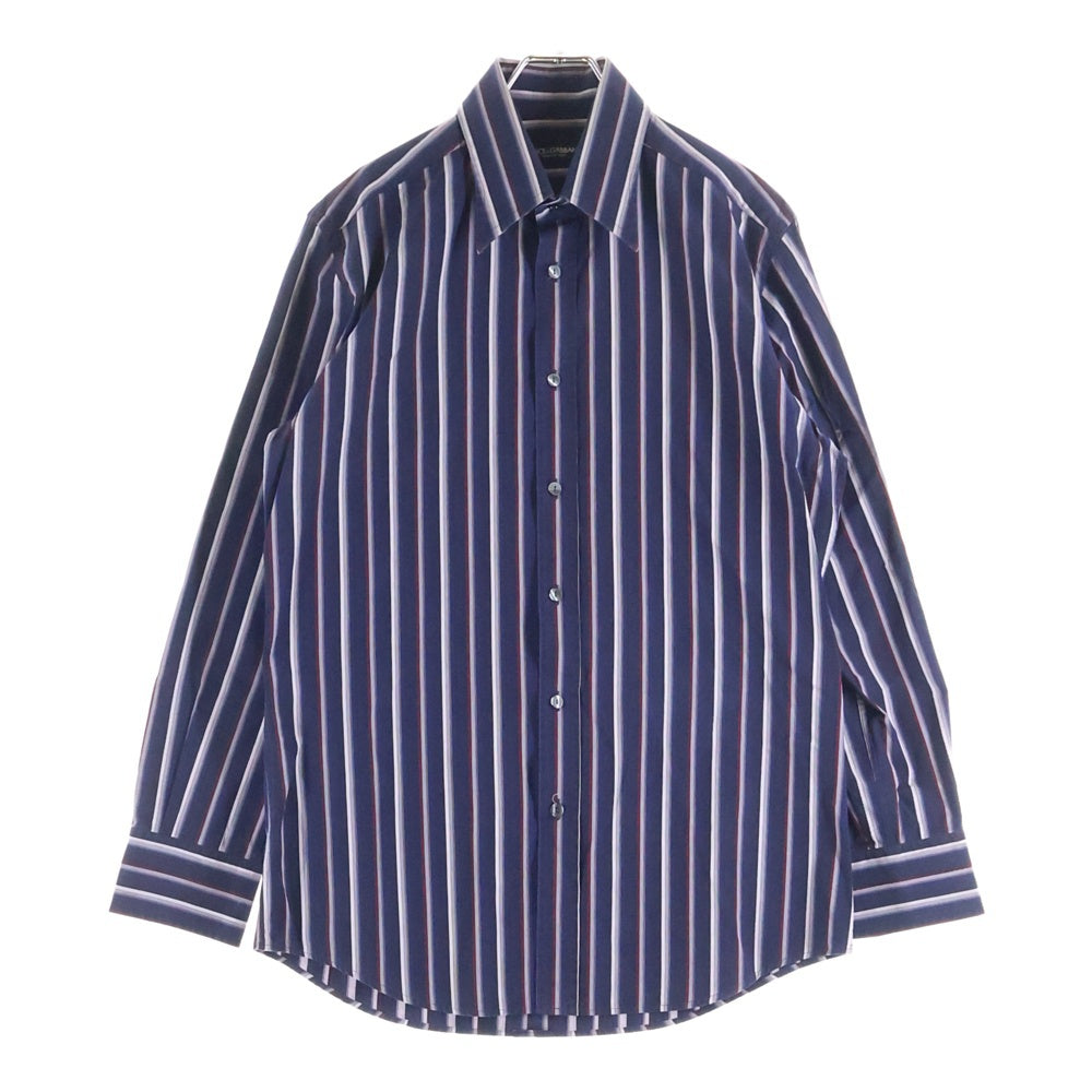 DOLCE & GABBANA(ドルチェアンドガッバーナ) ストライプ柄 ロングスリーブシャツ 長袖シャツ ネイビー