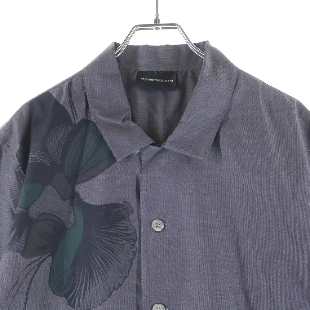 EMPORIO ARMANI(エンポリオアルマーニ) フロントフローラルプリント 半袖シャツ グレー