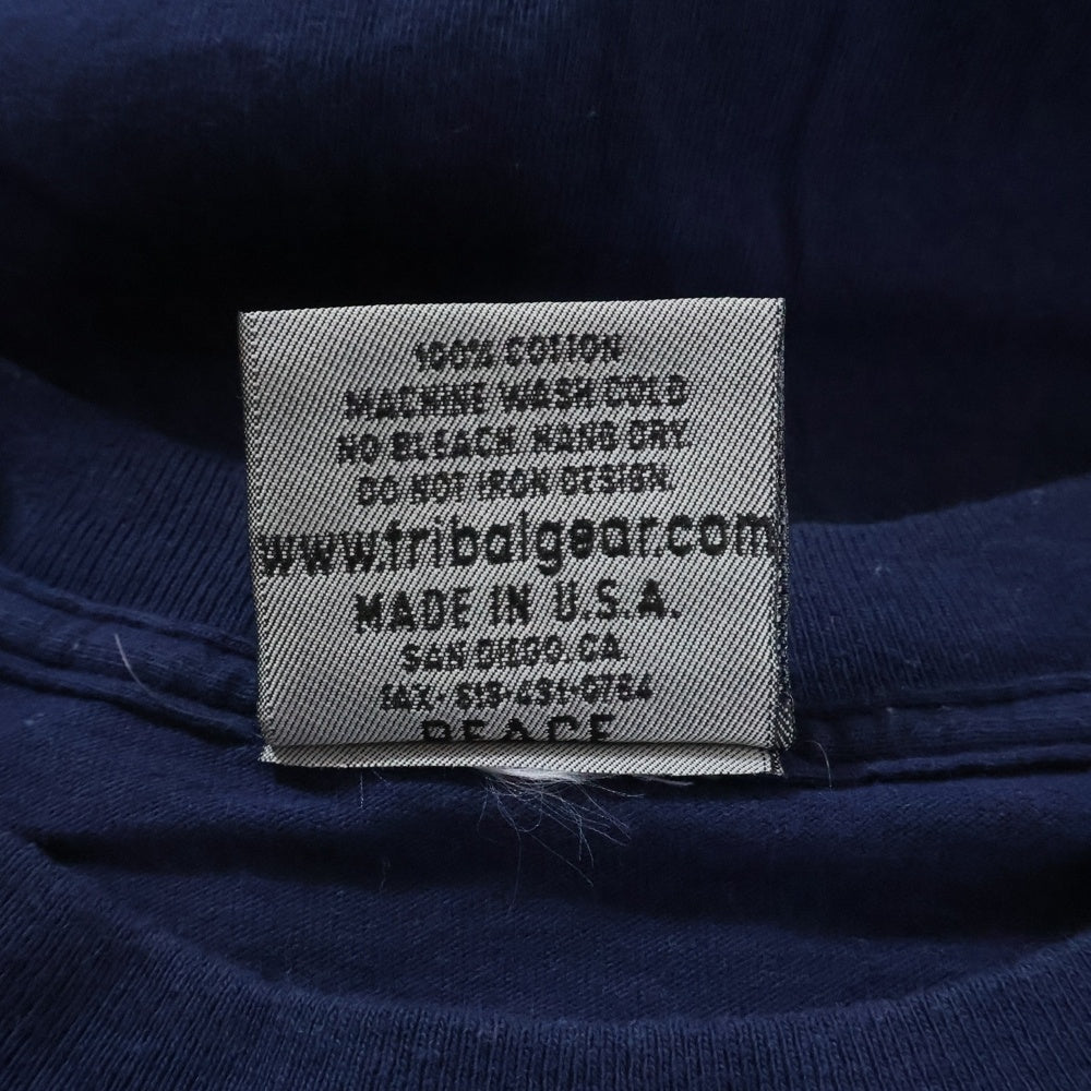 VINTAGE(ヴィンテージ) 90s-00s TRIBAL GEAR INTERNATIONAL トライバルギア フロントロゴ クルーネックTシャツ ネイビー