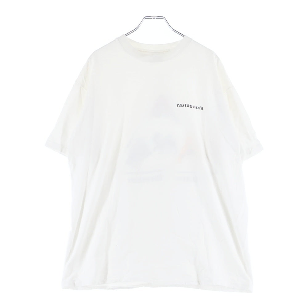 VINTAGE(ヴィンテージ) 90s RATAGONIA パロディ ラスタ 裾袖シングル クルーネックTシャツ ホワイト