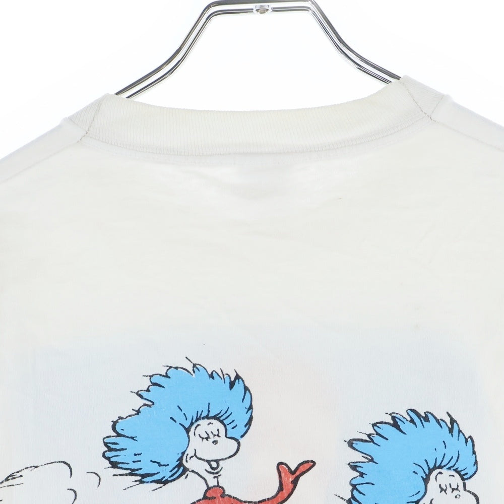 VINTAGE(ヴィンテージ) 90s Dr. Seuss The Cat in the hat 裾袖シングル フルーツオブザルーム クルーネックTシャツ ホワイト