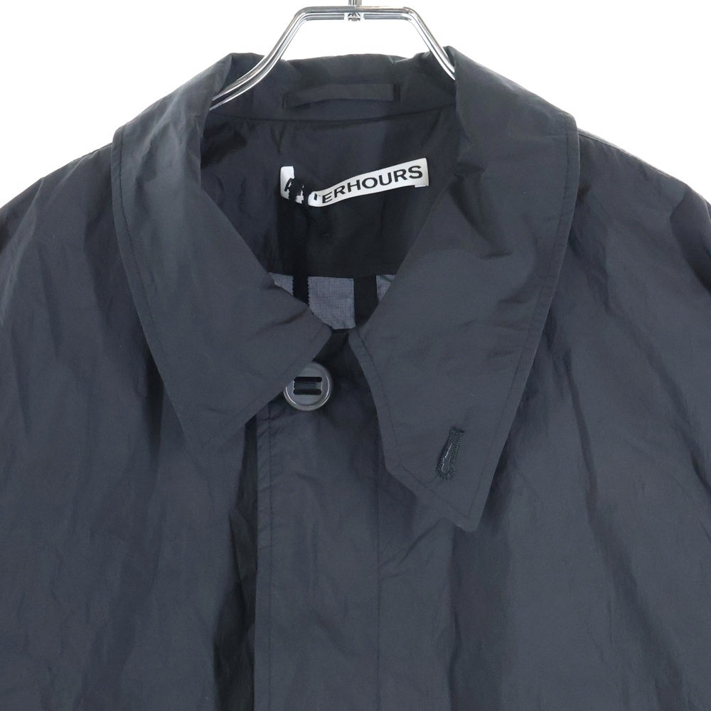 NO BRAND(ノーブランド) AFTERHOURS タグ付 NYLON BALMACAAN COAT ステンカラーコート ブラック