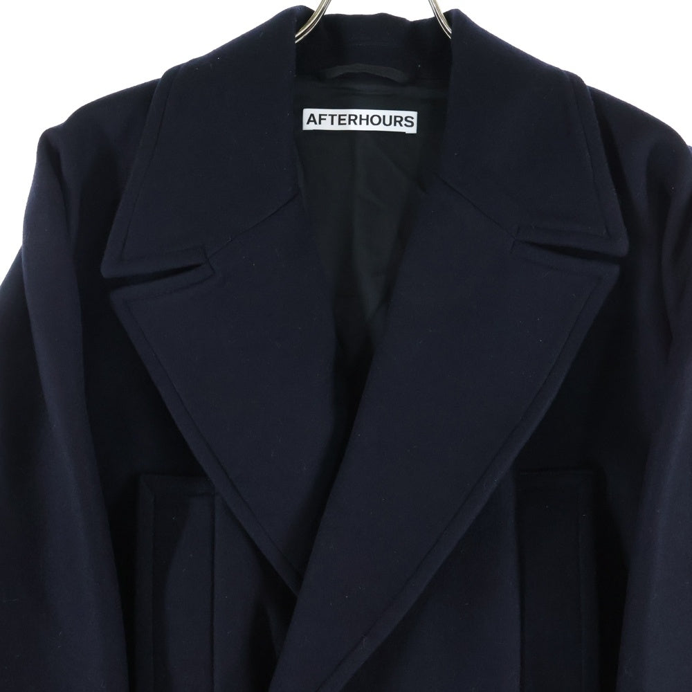 NO BRAND(ノーブランド) AFTERHOURS タグ付 BENDING LINE COAT ベンディングラインコート ダブルブレス コート ネイビー