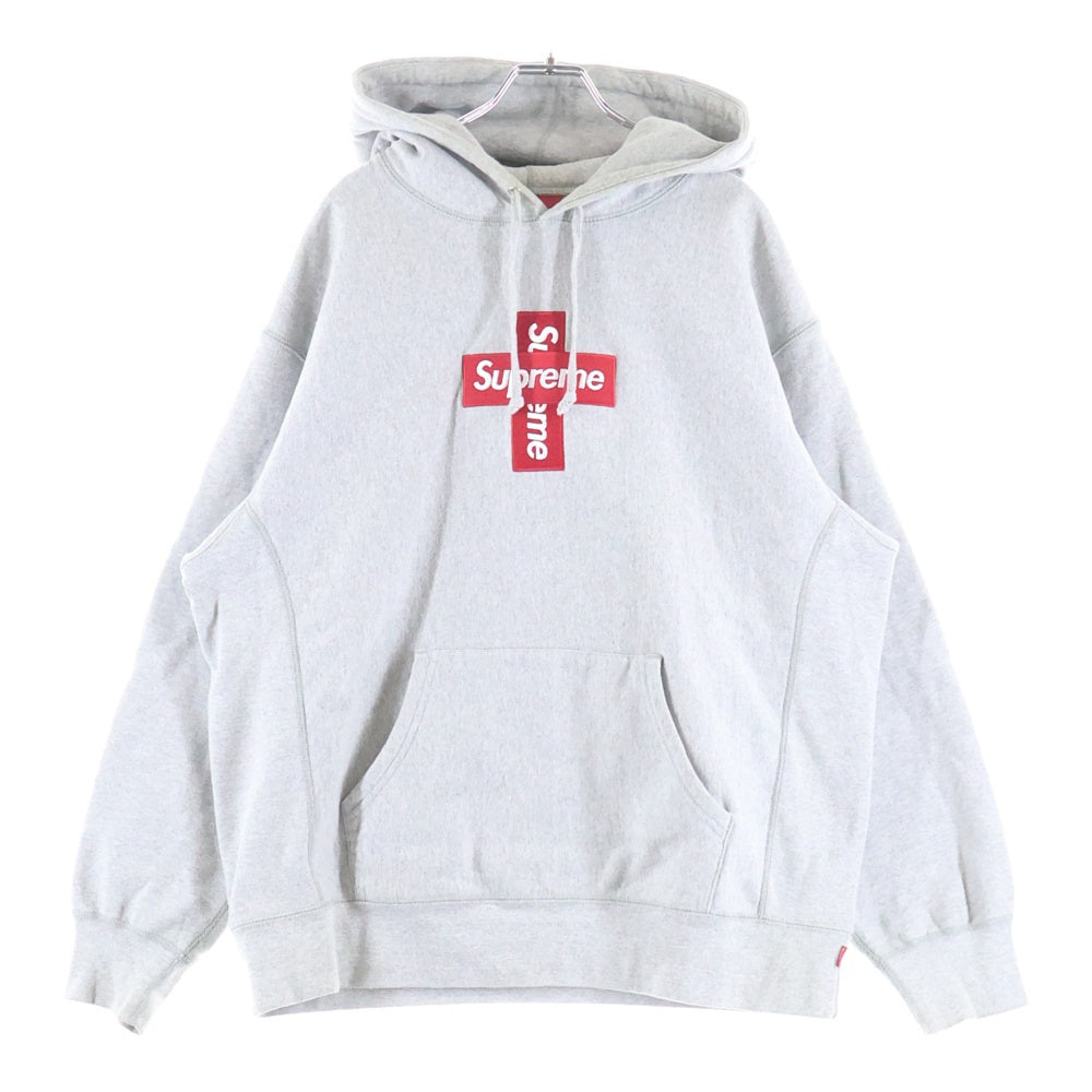 SUPREME(シュプリーム) 20AW Cross Box Logo Hooded Sweatshirt クロスボックスロゴ スウェット プルオーバーパーカー グレー