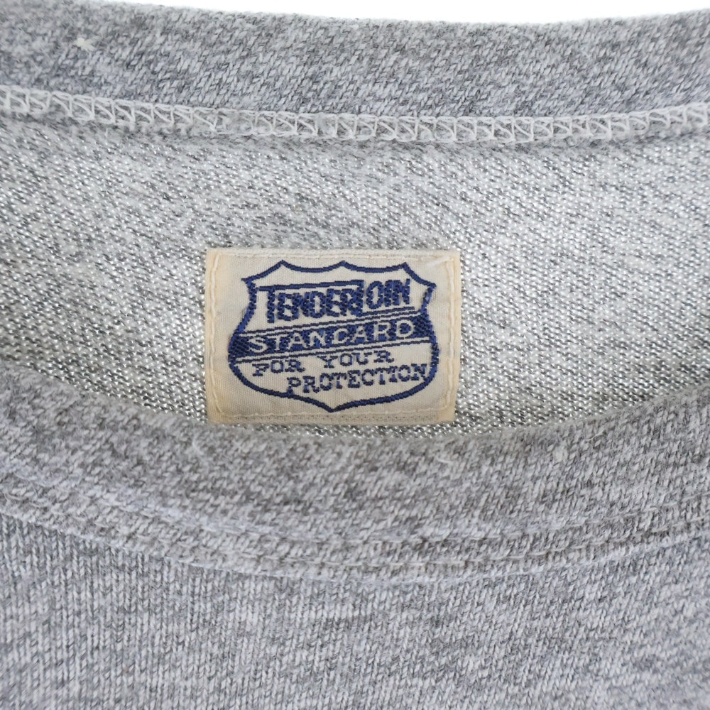 TENDERLOIN(テンダーロイン) 霜降り 染みこみ カレッジブランドロゴ 半袖Tシャツ グレー