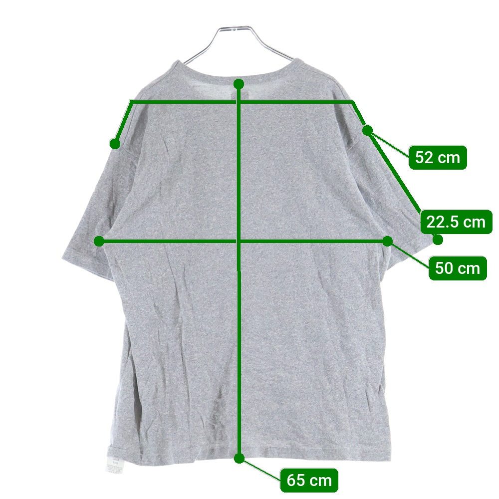 TENDERLOIN(テンダーロイン) 霜降り 染みこみ カレッジブランドロゴ 半袖Tシャツ グレー