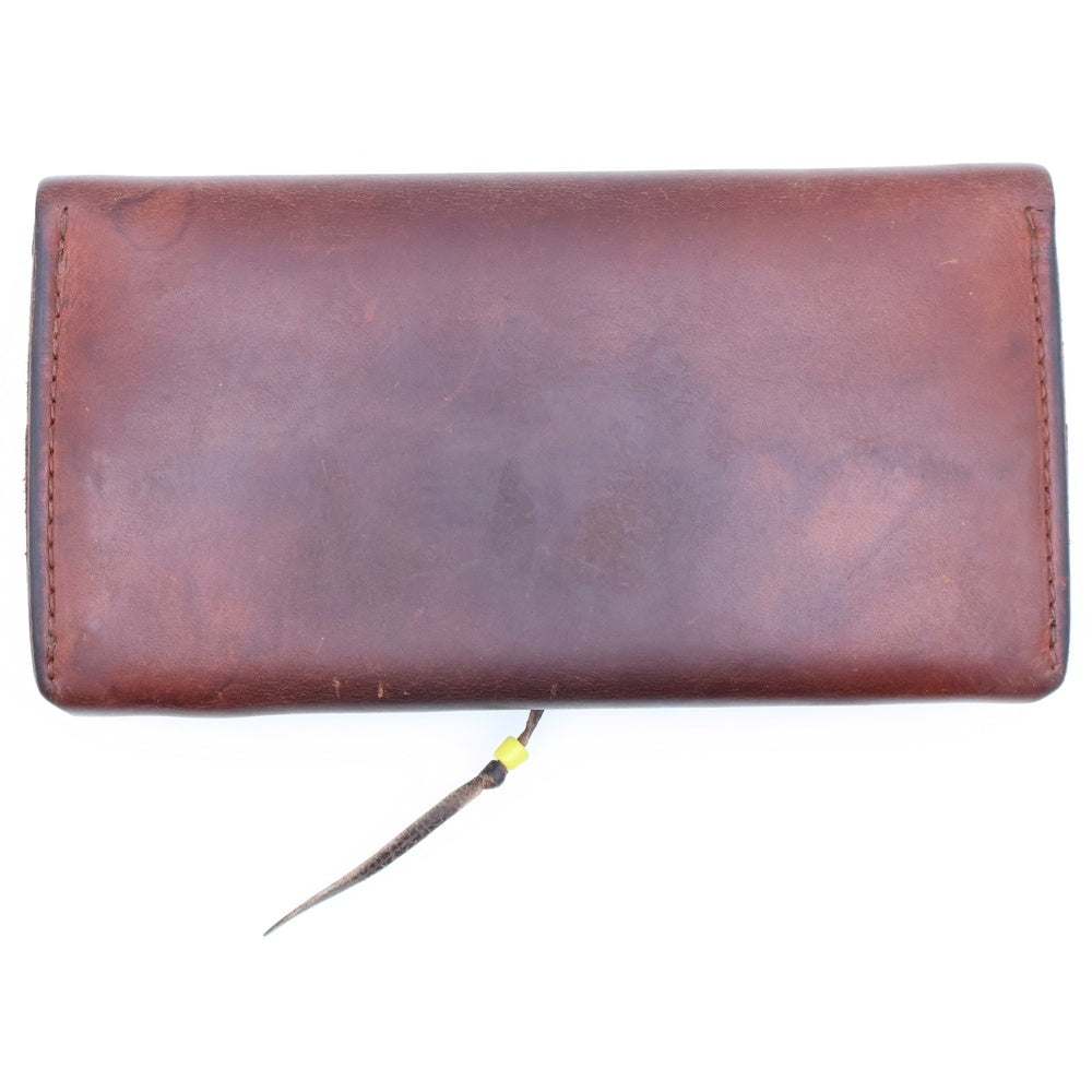 goro's(ゴローズ) 銀縄ターコイズ フラワーコンチョ SADDLE LEATHER サドルレザー ririジップ 2つ折り財布 ブラウン