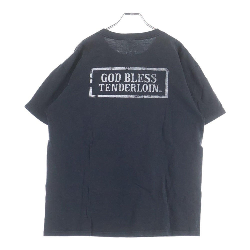 TENDERLOIN(テンダーロイン) GOD BLESS TEE ゴッドブレス ポケット付 クルーネックTシャツ ブラック
