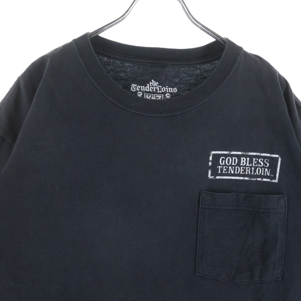 TENDERLOIN(テンダーロイン) GOD BLESS TEE ゴッドブレス ポケット付 クルーネックTシャツ ブラック