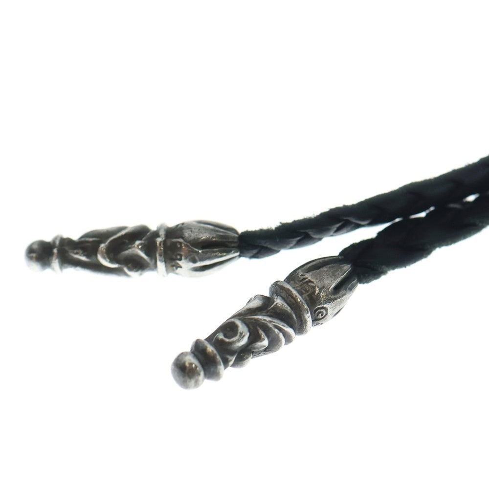 CHROME HEARTS(クロムハーツ) VULCAN CROSS LG LB ラージバルカンクロス Wレザーブレイド ネックレス シルバー