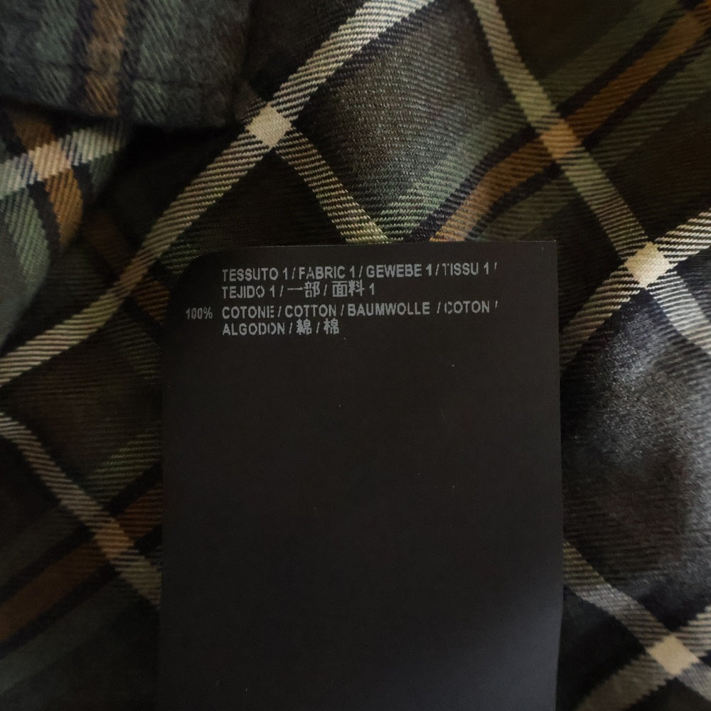 BALENCIAGA(バレンシアガ) 18AW Oversized Check Shirt バックロゴプリント オーバーサイズ長袖チェックシャツ 508465 TBM21 カーキ