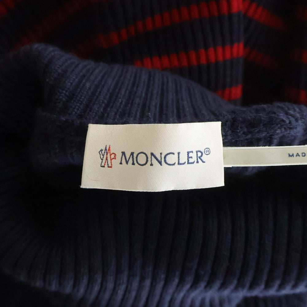 MONCLER(モンクレール) ボーダータートルネック ニットセーター ネイビー/レッド C20919201800 9799M