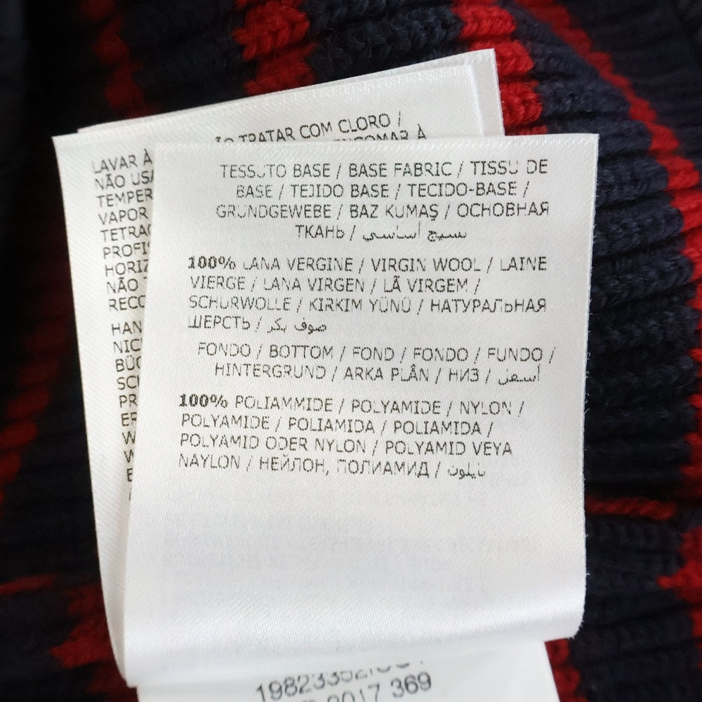 MONCLER(モンクレール) ボーダータートルネック ニットセーター ネイビー/レッド C20919201800 9799M