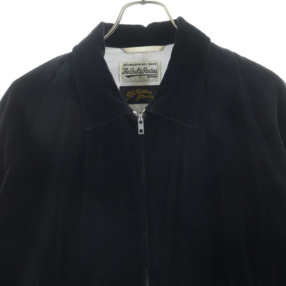 WACKO MARIA(ワコマリア) 22SS ×56 TATOO STUDIO タトゥースタジオ VIETNAM JACKET スカル刺繍 ジップアップ ヴェトゥナムジャケット ブラック 56TS-WM-ML01