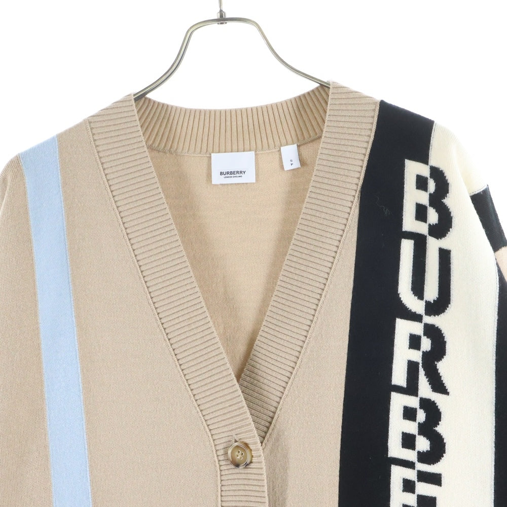 BURBERRY(バーバリー) ロゴジャガード カーディガン ベージュ 8039184
