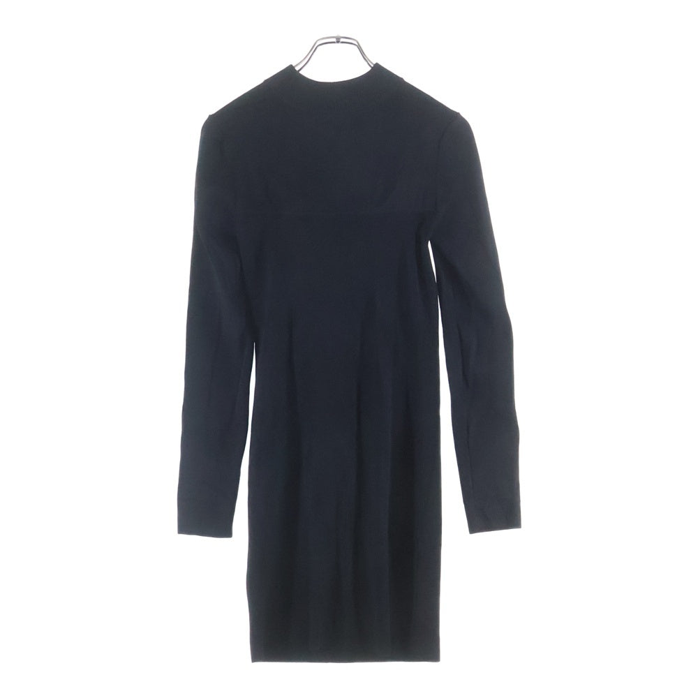 DIESEL(ディーゼル) M-NASHVILLE 胸ロゴ リブニット ロングスリーブワンピース ブラック レディース