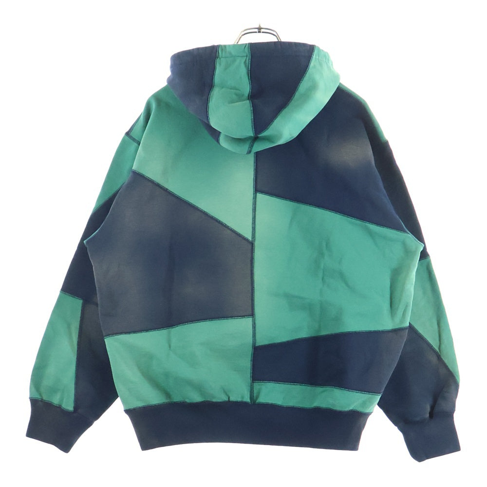 SUPREME(シュプリーム) 20AW Patchwork Hooded Sweatshirt パッチワーク フーデットスウェットシャツ サンフェード加工 パーカー ネイビー/グリーン