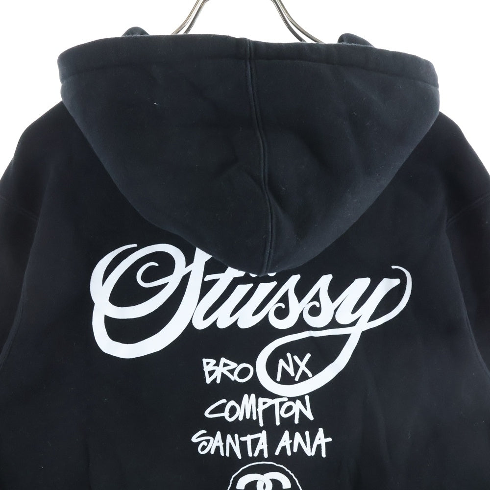 STUSSY(ステューシー) 19SS Stock Logo Hooded Sweatshirt World Tour Tee パーカー ブラック