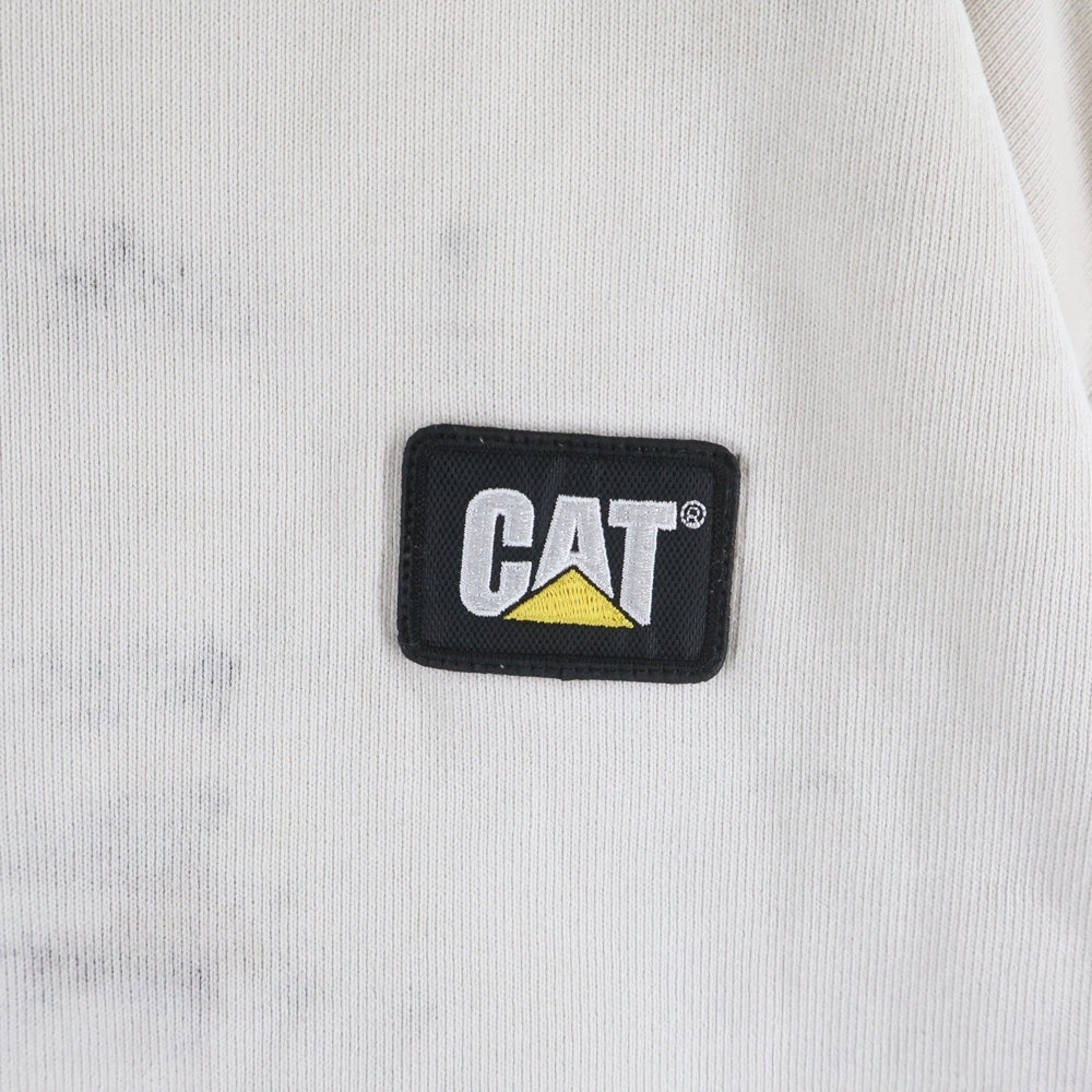 HERON PRESTON(ヘロンプレストン) ×CATERPILLAR SWEAT SHIRT バイカラー クルーネックスウェット グレー