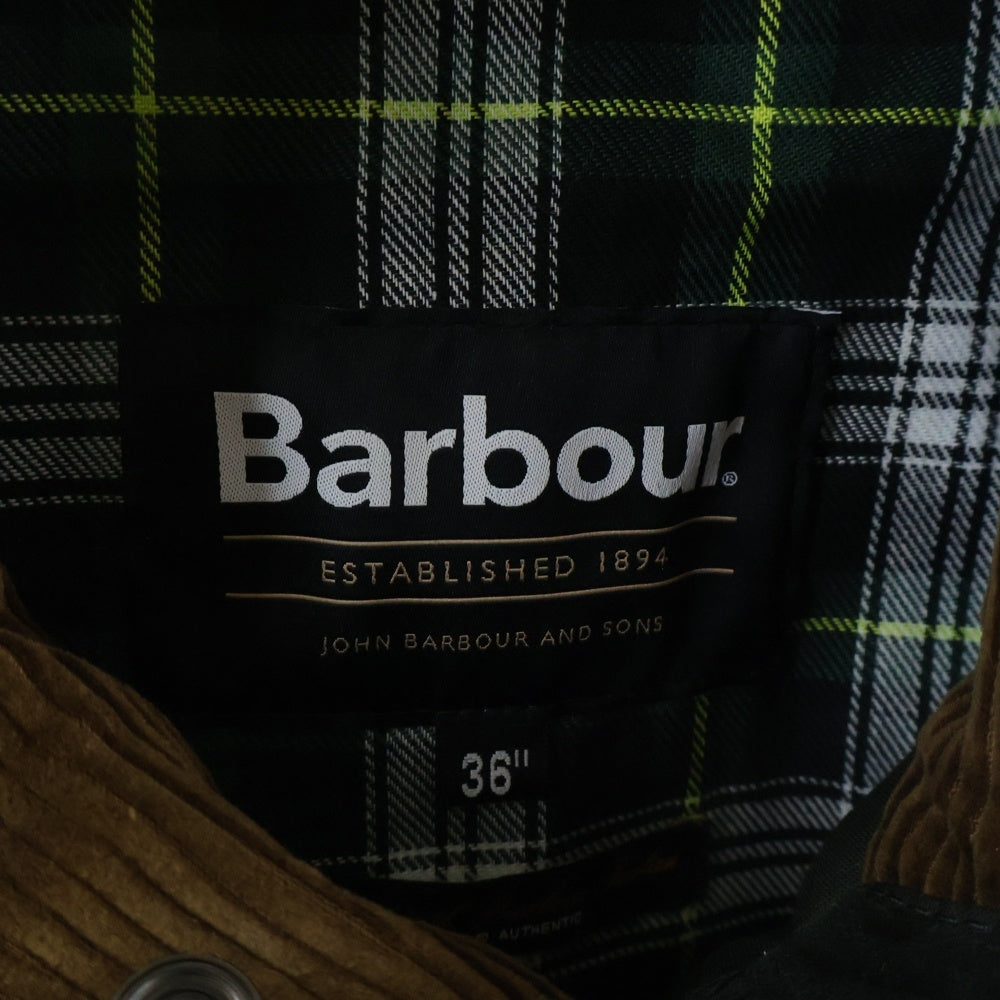 Barbour(バブアー) TRANSPORT トランスポート スタンドカラー ワックス オイルド タータンチェックライニング ジャケット カーキ