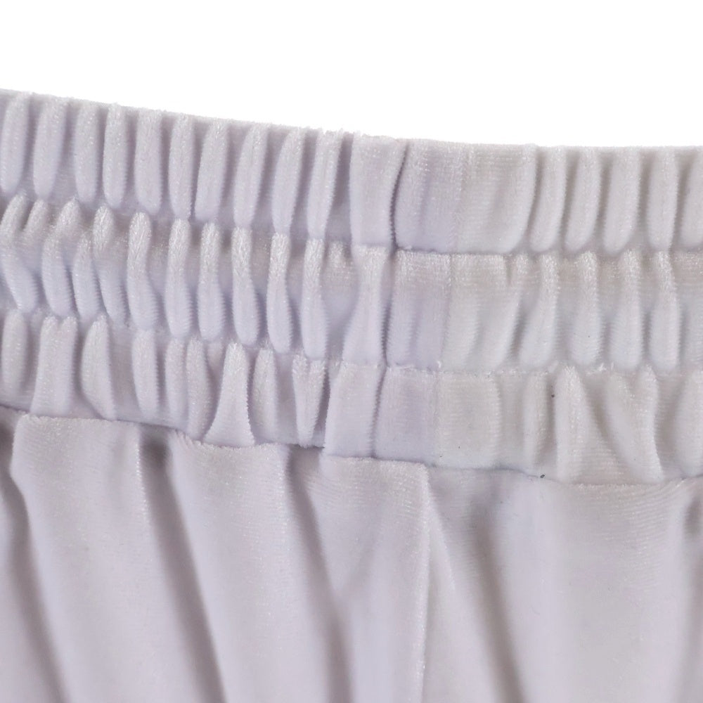 NO BRAND(ノーブランド) YXNGBRATZ ロゴ刺繍 ベロア トラックパンツ ホワイト