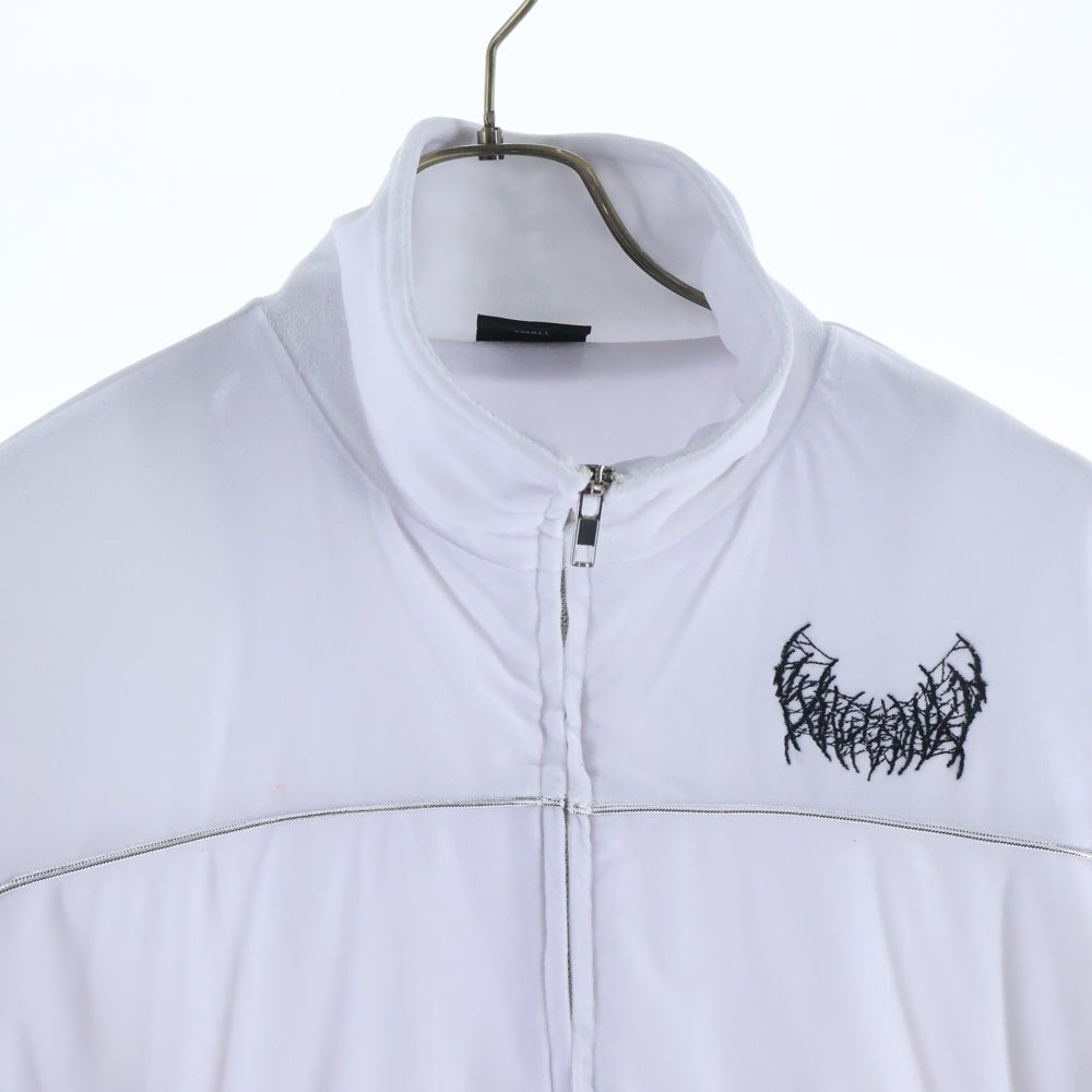 NO BRAND(ノーブランド) YXNGBRATZ ロゴ刺繍 ベロア トラックジャケット ホワイト