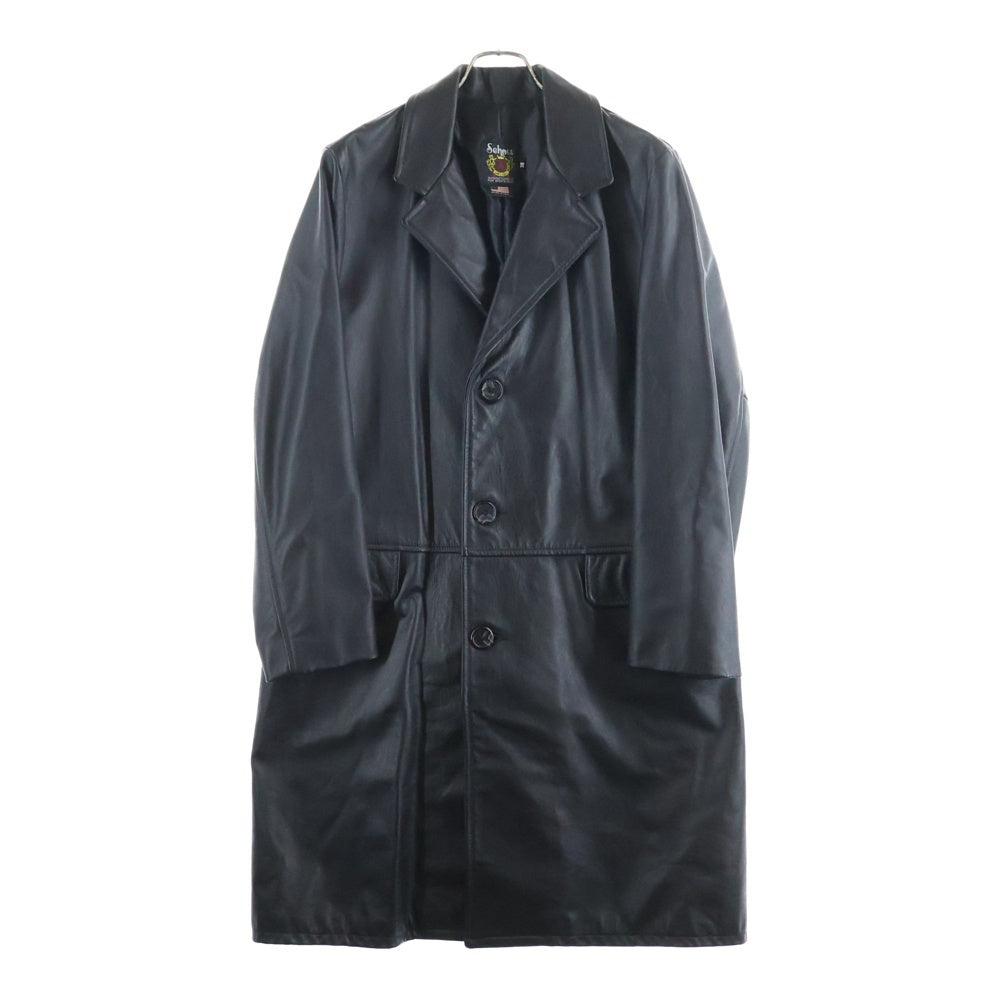 SCHOTT(ショット) 568US Leather Chesterfield coat レザーチェスターロングコート 牛革 ブラック