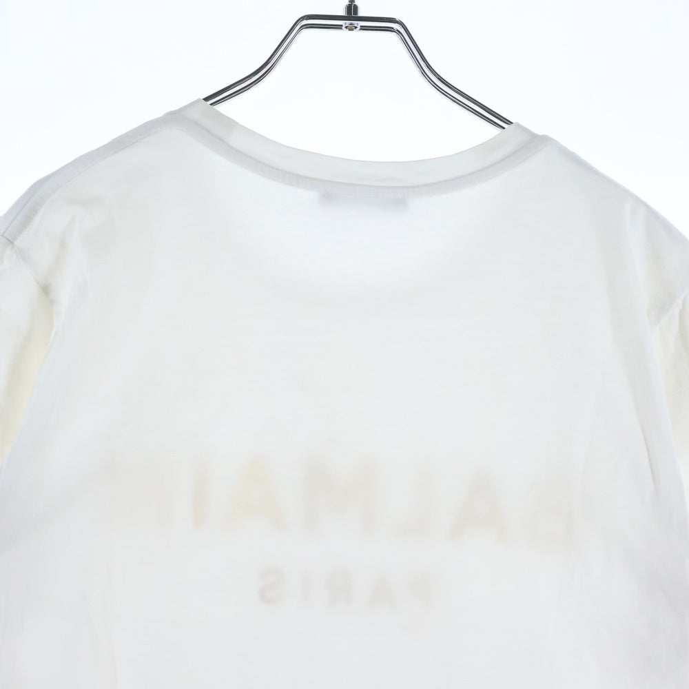 BALMAIN(バルマン) Gold Logo Tee ゴールドロゴティー クルーネック 半袖Tシャツカットソー EF000B065 ホワイト